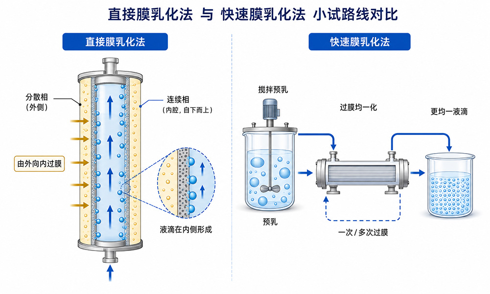 直接膜乳化法与快速膜乳化法小试路线对比.jpg